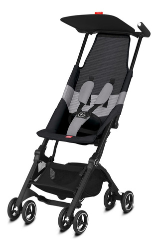 Carrinho Bebê Pockit Air All-terrain Velvet Black 15kg Cor Preto Chassi Preto