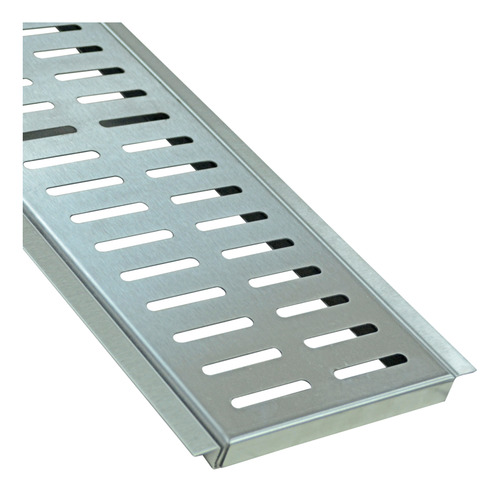 Ralo Linear 15x100 Grelha Inox Escovado Com Suporte Caixilho