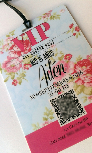 Tarjeta Invitacion Vip 15 Años X50