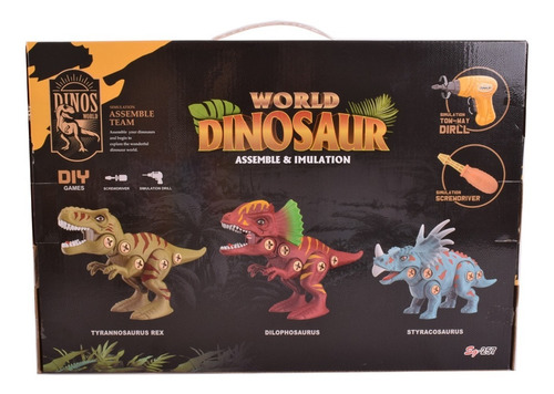 Imagen 2 de 5 de Dinosaurios Juego Para Armar X3 Con Articulaciones