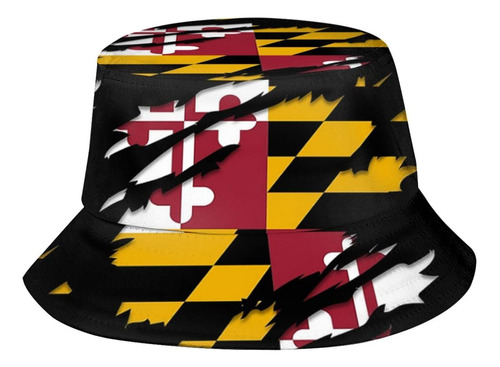 Sombrero Cubo Con Bandera Maryland, Lindo Sombrero Pescador,