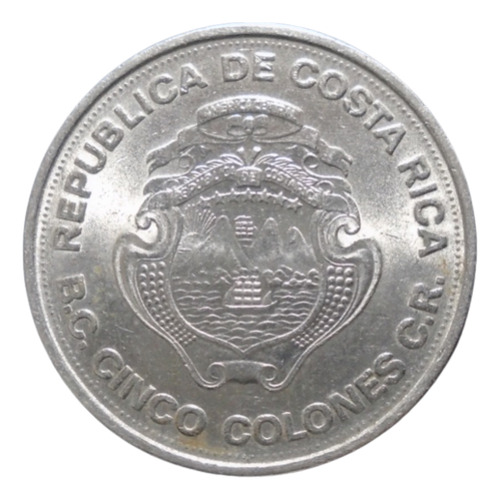 Nvs-moneda Costa Rica 5 Colones 1975 Banco Central - Rt2#7 (Usado)