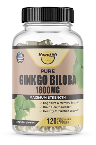 Ginkgo Biloba 1800 Mg, Ginkgo Biloba Orgnico, Suplementos De