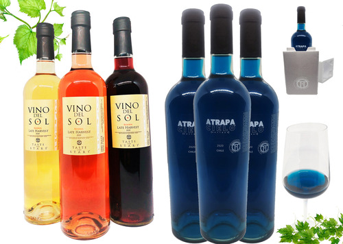 3 Vino Azul 750ml + 3 Late Harvest 750ml + 6 Cajas Térmicas