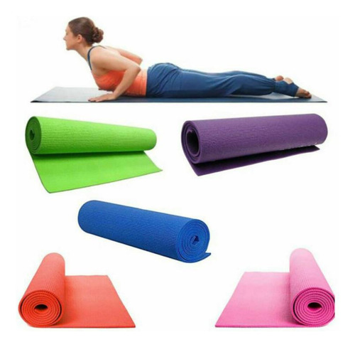 Mat Yoga Pilates 4mm Colchoneta De Goma Colores