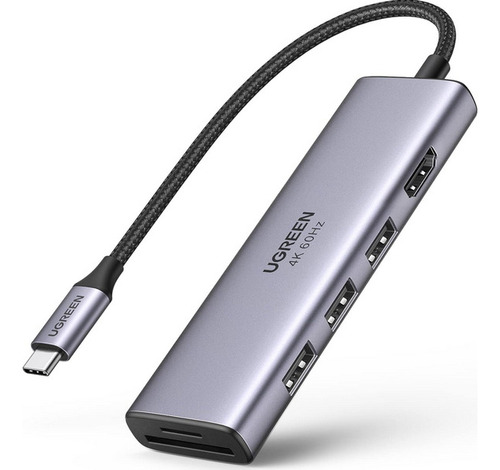 Hub Usb C Ugreen Adaptador Multiportas 6 Em 1 Hdmi 4k/60hz