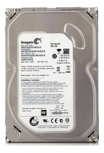 HD SATA 3 3.5 GB, 500 GB, 7200 rpm - Seagate