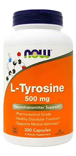 Now L-tirosina 500 Mg, 300 Cápsulas