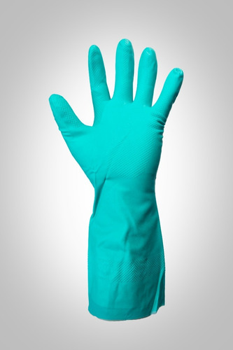Imagen 3 de 5 de Guantes De Nitrilo Verde Flocado Steelpro X 12
