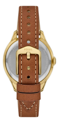 Reloj Gilmore para mujer de cuero marrón mediano con fecha y tres manecillas Fossil