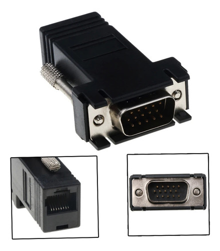 2 Adaptadores Vga Macho A Ethernet Hembra Extensor