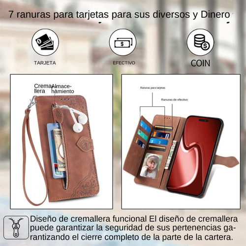 Funda De Piel Tipo Cartera Para Moto G05, G15, G35, G55, G75, G82, G04, G24, G34, G54, G84, G73, G62, Con Ranura Para Tarjetas