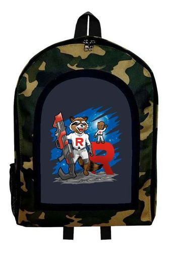 Mochila Camuflada Rocket Racoon Nueva Colección Modelo 32