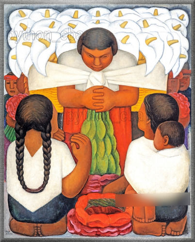 Cuadro Festival De Flores -día De Flores - Diego Rivera 1925