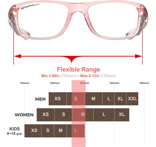 Gafas De Seguridad Hts Tr90nzz Pequeñas Con Protectores