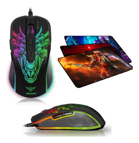 Mouse Mic Inferno 7200 Dpi 7botones Luces Rgb