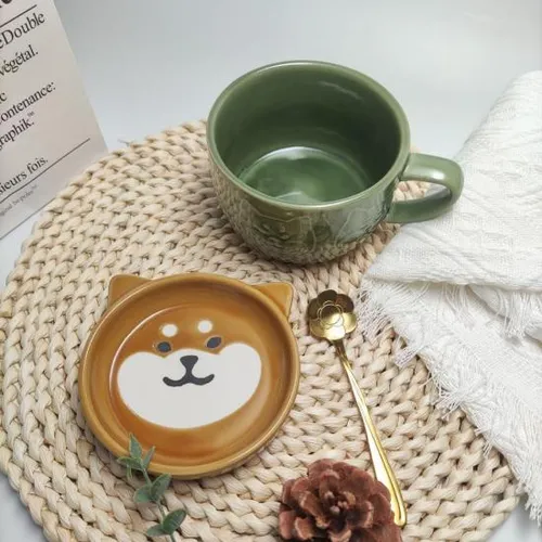 Taza De Té De Cerámica Con Diseño De Gato, Taza Con Tapa, Di