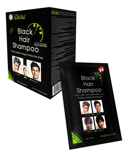 Shampoo Cubre Canas Dexe Negro 25ml X 10 Sachet