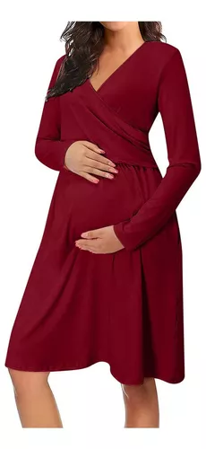 Senador No autorizado flotante Vestido Para Embarazada Vino | MercadoLibre 📦