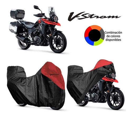 Pijama Forro Para Moto Suzuki Vstrom Con Maletas Y Baúl 