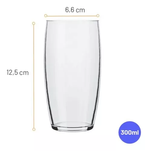 Jogo De 6 Copos Nadir Oca Line Glass - 300 Ml Vidro Grosso