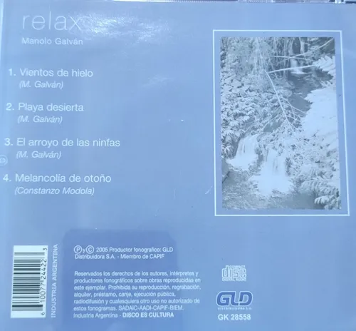 Cd Manolo Galvan/ Relax 1cd