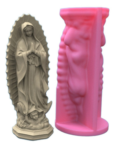 Virgen María Escultura Vela Molde De Silicona