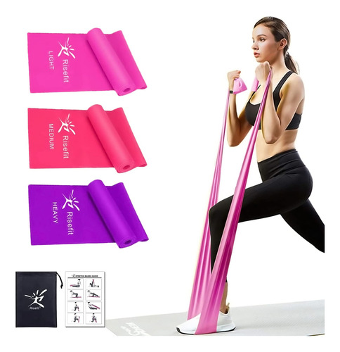 Risefit Resistance Bands Set Latex Free Pink Purple Stuff St