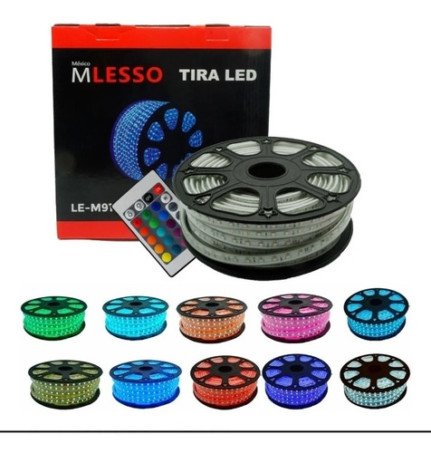 Tira Led Color Azul 4pz Color Rojo 2pz Color Verde 1pz 50m (Reacondicionado)