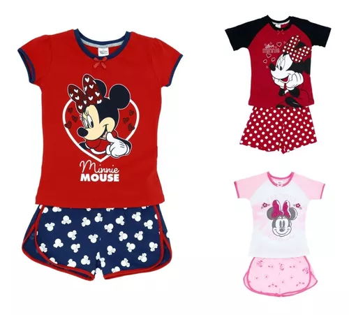 Pijama Original Disney Minnie Mouse Short + Playera P/niña