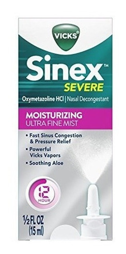 Vicks Sinex Humectante Nasal Y Sinus Spray, Ultra Fine Mist,