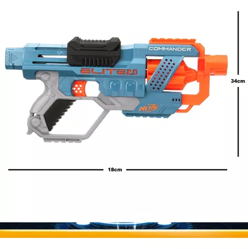 Nerf Elite 2.0 Lançador Commander RD-6 Com 12 Dardos Arminha