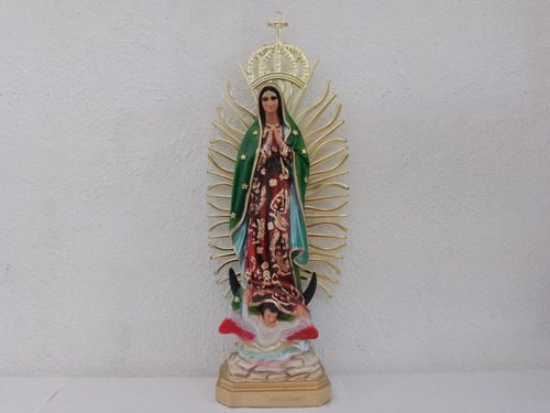 Vírgen De Guadalupe De 56 Cm Con Ojos De Cristal 