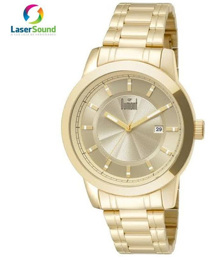 Relógio Dumont Masculino Analógico Dourado Original + Nf