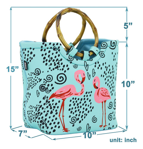 Bolsa Grande Reutilizable De Neopreno Con Bolsillo Interior