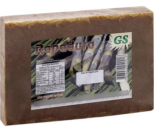 Rapadura Escura Pura Mineira - Kit Com 2 De 600g.
