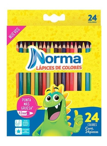 Lapices De Colores Norma 24 Colores Punta De 4.2 Milimetros