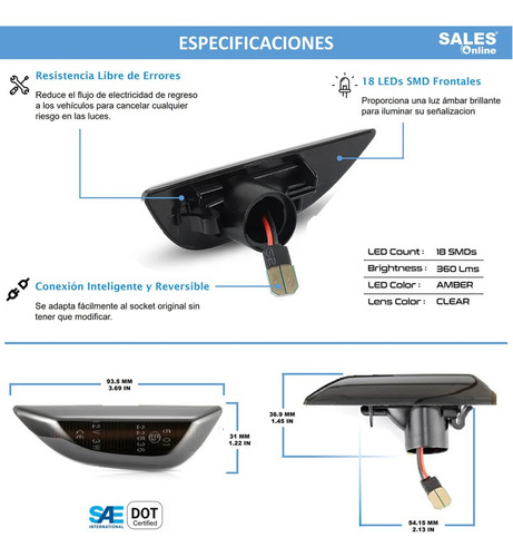 Cuartos Led Direccionales Secuencial Tracker 2021 2022 2023