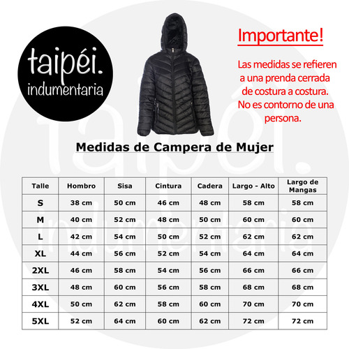 Campera | Mujer | Abrigo | Talles Grandes | S Al 5xl | 5005l