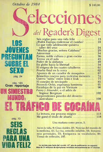 Selecciones Del Reader ' S Digest / Octubre De 1984