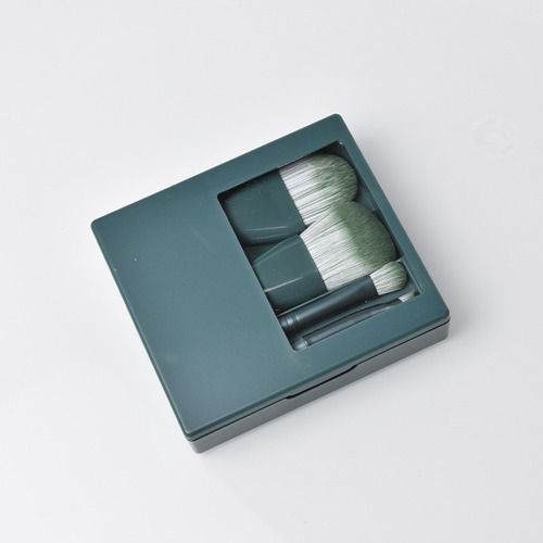 Brocha De Maquillaje De Viaje Con Espejo Para Cabello Suave