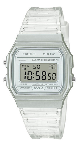 Reloj Casio F-91ws-7d Resina Juvenil Blanco