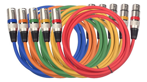 Cable Xlr De 3.2 Pies, 5 Paquetes De Colores: Cable Xlr