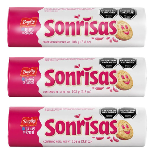 Sonrisas Galletas 108gr Pack X 3un Cioccolato Tienda Dulce