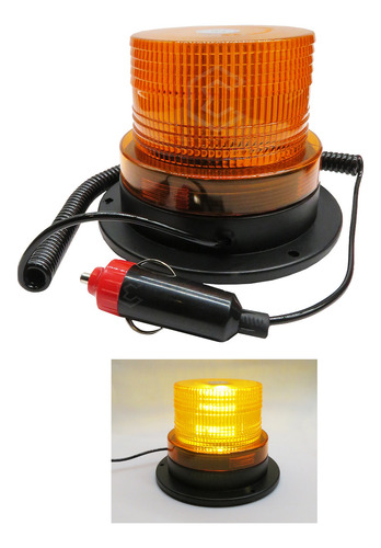 Torreta De Led Ambar Estrobo Uso Rudo Con Iman Ip67 12-24v