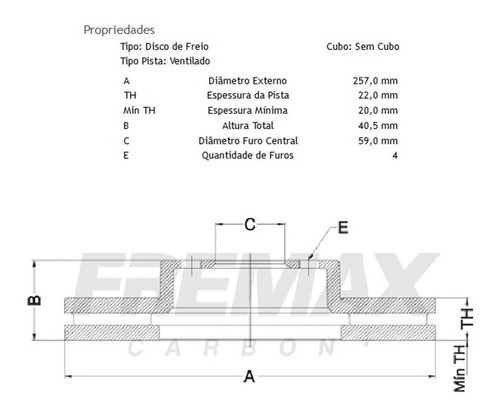Imagem 2 de 2 de Disco Dianteiro Grand Siena 1.6 2012 13 14 15 16 Par Fremax
