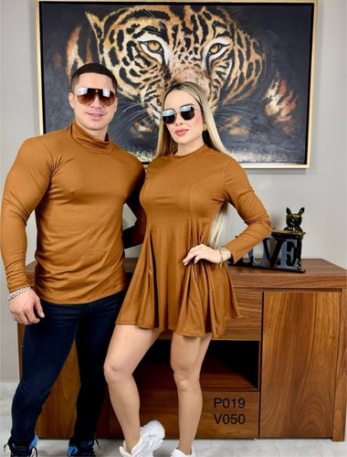Vestido Y Playera D´luz Duo Mujer Y Hombre Adulto Licra Rib