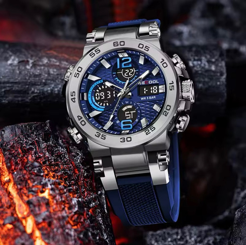 Reloj Wecool W-822 Azul/ Plateado Casual Moda Azul Plateado Azul