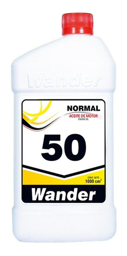 Aceite Lubricante Mineral Normal 50 Wander X 1 Lt X 12 Un.