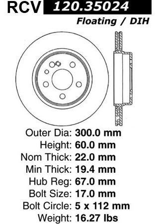 Disco Frenos  Trasera Para Mercedes Benz 500sel   1993